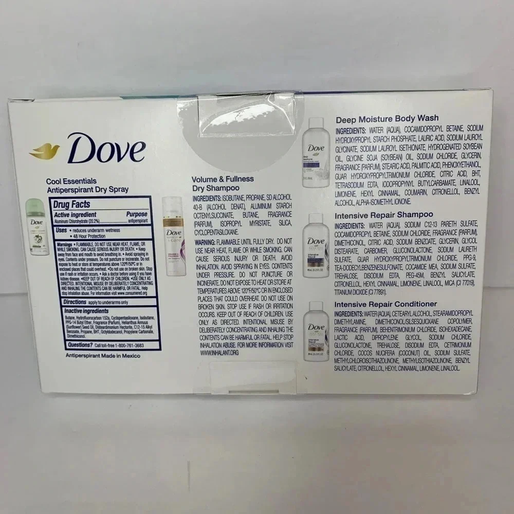 DOVE Body Wash & Beauty Essentials Travel Size Head to Toe Skin Care New